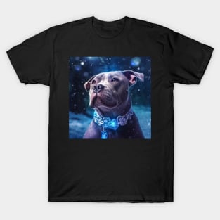 Staffy Puppy Enjoys The Winter T-Shirt